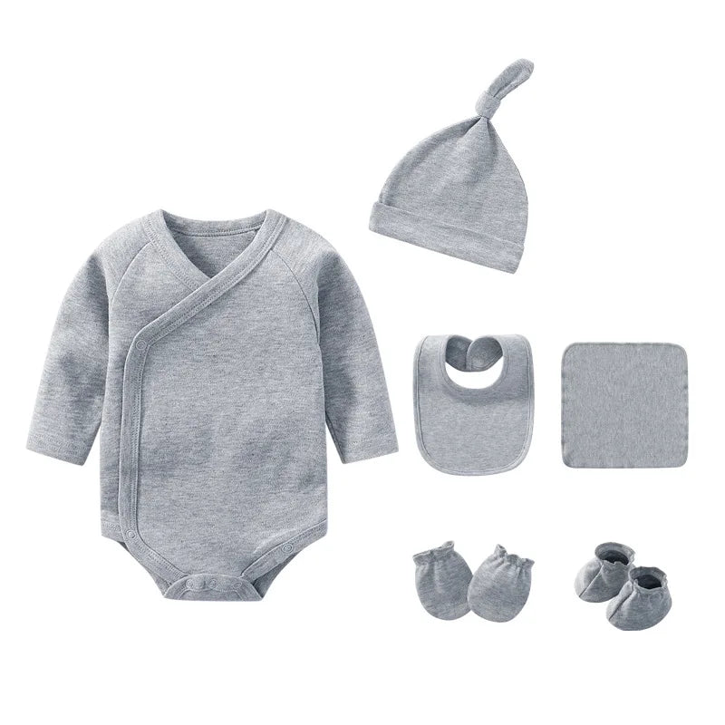 Ensemble Naissance Écoresponsable Unisexe - Bodys + Bonnet + Bavoirs (0-6 mois)