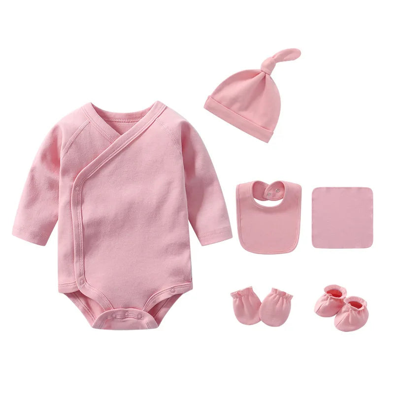 Ensemble Naissance Écoresponsable Unisexe - Bodys + Bonnet + Bavoirs (0-6 mois)
