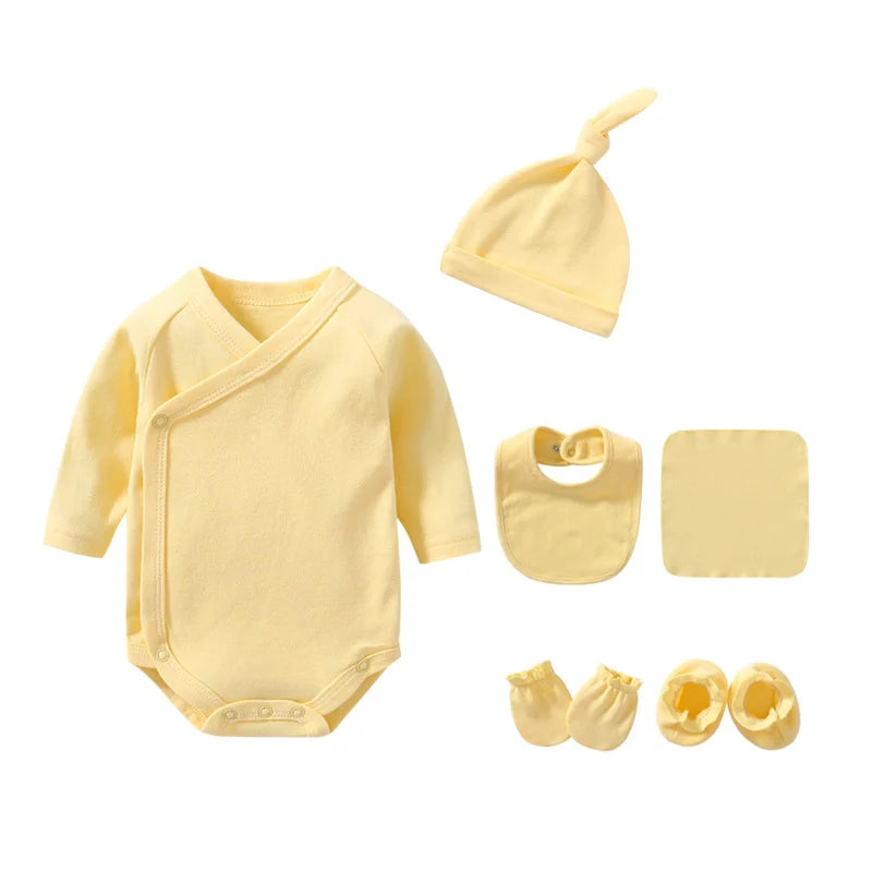 Ensemble Naissance Écoresponsable Unisexe - Bodys + Bonnet + Bavoirs (0-6 mois)