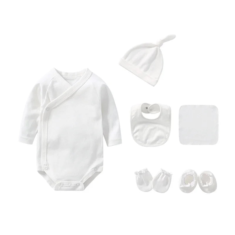 Ensemble Naissance Écoresponsable Unisexe - Bodys + Bonnet + Bavoirs (0-6 mois)