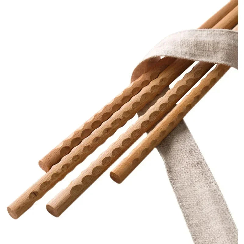 Baguettes en Bois Naturel – Extra Longues & Antidérapantes | Bois de Hêtre Poli pour Cuisine Éco-Responsable