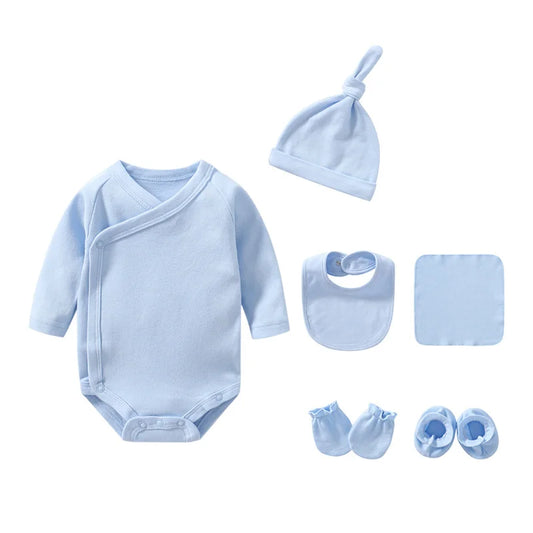 Ensemble Naissance Écoresponsable Unisexe - Bodys + Bonnet + Bavoirs (0-6 mois)