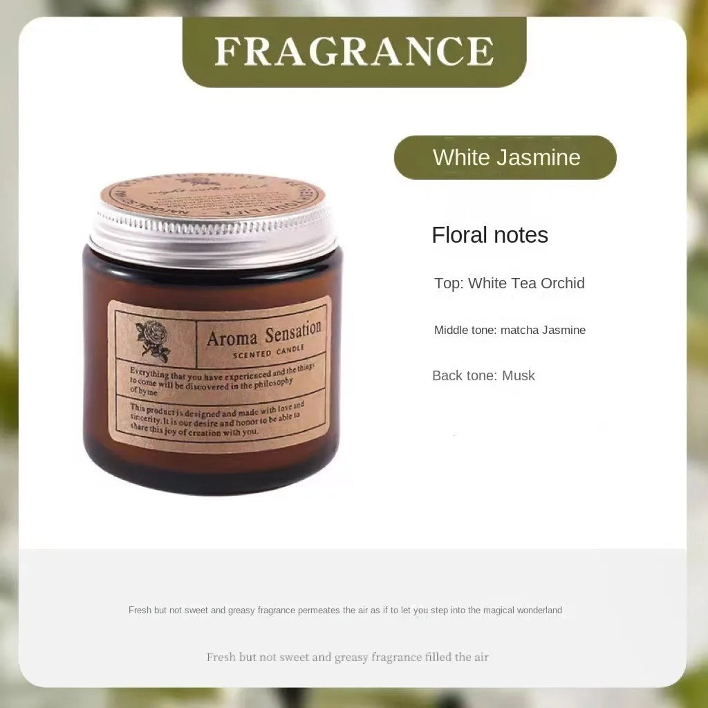Bougie Parfumée aux Huiles Essentielles – Cire de Soja Naturelle (Sans Fumée)
