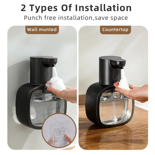 Distributeur de Savon Automatique Mural – Mousse Intelligente, Rechargeable & Sans Contact (500ml)