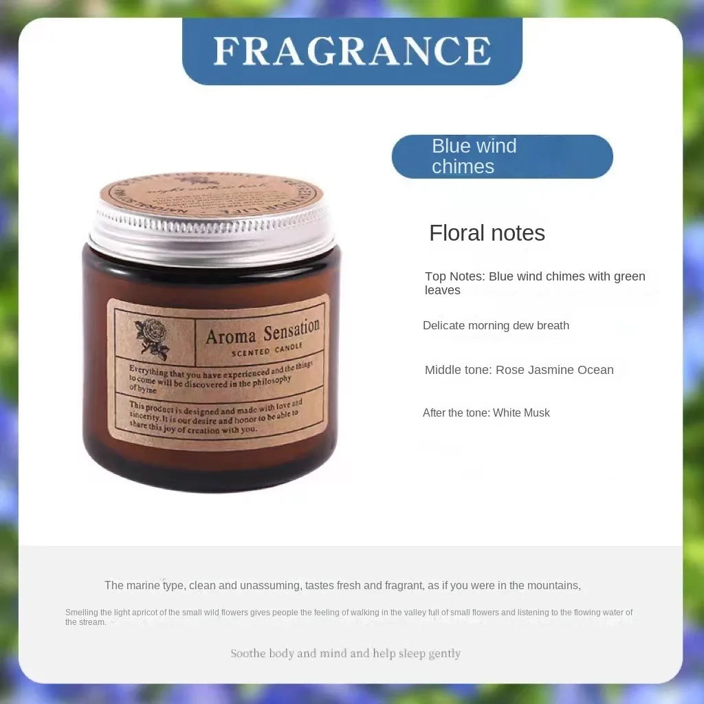 Bougie Parfumée aux Huiles Essentielles – Cire de Soja Naturelle (Sans Fumée)
