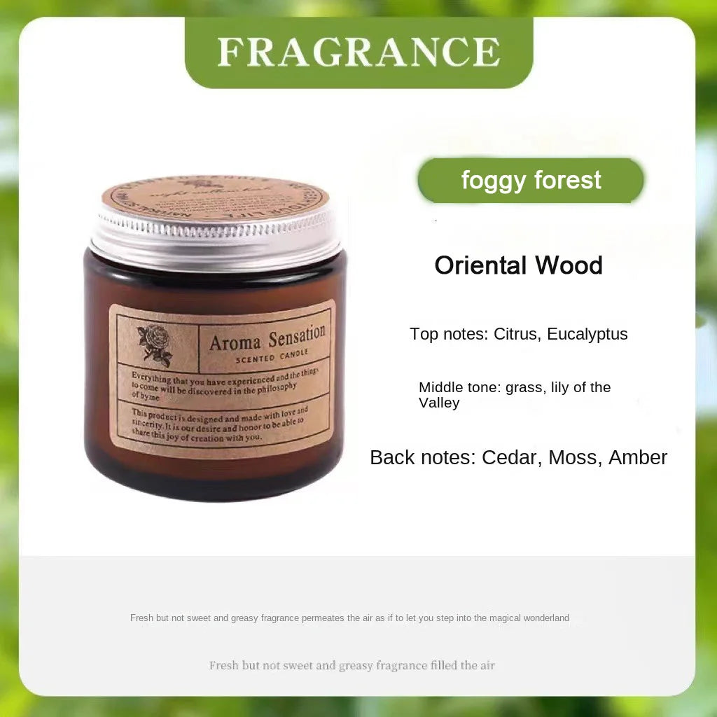 Bougie Parfumée aux Huiles Essentielles – Cire de Soja Naturelle (Sans Fumée)